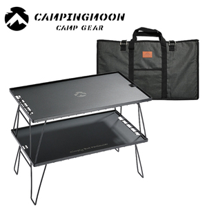 ★キャンピングムーン★CAMPINGMOON★アウトドア フィールドラックフルセット★ブラック★230B-2T2A★スタッキングフィールドラック★３