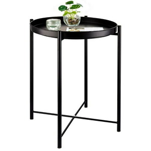 サイドテーブル ブラック トレイテーブル リビング ソファ テーブル ナイトテーブル 部屋飾り 組み立て簡単 オシャレ スチール sl366
