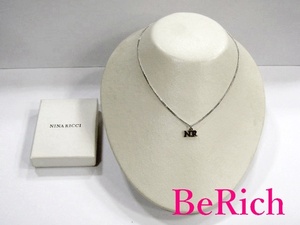 ニナリッチ ロゴ モチーフ ネックレス ペンダント シルバー メッキ アクセサリー NINA RICCI 【中古】 ba737