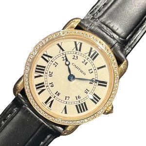 カルティエ Cartier ロンド ルイ カルティエ SM WR000351 ブラック K18PG 腕時計 レディース 中古