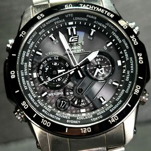 CASIO カシオ EDIFICE エディフィス EQW-T1010DB-1A 腕時計 タフソーラー 電波時計 アナログ カレンダー ステンレススチール 黒文字盤