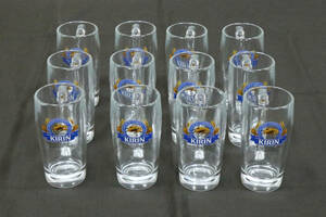 KIRIN　キリンビール　スタンダードジョッキ330ml　12個セット　青ラベル　グラス　コップ　食器　佐々木ガラス　未使用　保管品