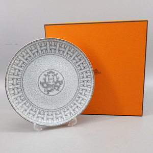 1円〜 HERMES エルメス モザイク 24 ヴァンキャトル プラチナ プレート 箱付き 食器 193-2658049【O商品】