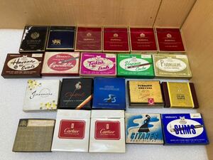 HY1126 レトロ　たばこ　タバコ　パッケージ　空き箱　dunhill Cartier SOBRANIE PHILIP MORRIS SHERMAN‘S 他　21点まとめ　現状品