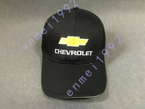 シボレー CHEVROLET用★スポーツ コットンツイル 帽子 自動車 刺繍ロゴ付き フリーサイズ ブラック CAP 野球帽 調節可能 新品未使用