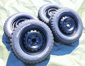 145/80R12 12インチ ヨコハマ タイヤ ジオランダー ゴツゴツタイヤ タイヤ新品未使用 つや消しブラック塗装 4H 軽自動車