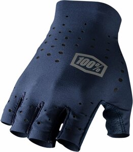 Lサイズ - ネイビー - 100% Sling Short Finger 自転車用 グローブ