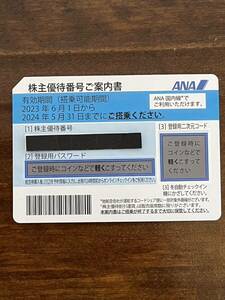 ANA 株主優待券 １枚 有効期限 2024年5月31日 全日空 番号通知のみ 株主優待割引券