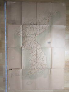 44)戦前　朝鮮　古地図『朝鮮全図　１/　地形図　朝鮮総督府陸地測量部　大正２年　約１０６×７０ｃｍ』