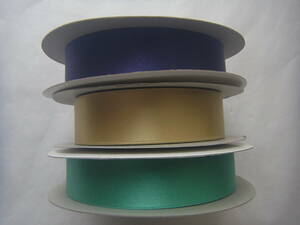 【新品即決】シルク両面サテンリボンテープ3色3反セット・S-17　装飾・付属品・アパレル資材