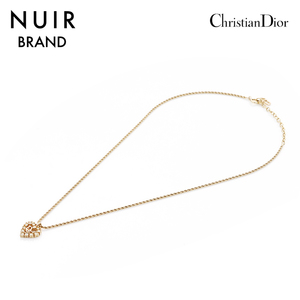 【先着50名限定!クーポン緊急配布中】 クリスチャンディオール Christian Dior ネックレス ロゴ ラインストーン ゴールド