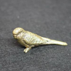 真鍮　ブラス　インコ　セキセイインコ　オウム　小鳥　brass 置物　アクセサリー　雑貨　小物　文鎮