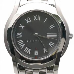 グッチ 5500M シェリーライン 腕時計 メンズ クォーツ グレー文字盤 稼働品 GUCCI ◆3107/SBS通り店