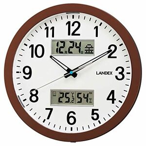 ランデックス(Landex) 掛け時計 アナログ ディアデイズ ライト付き 自動点灯 静音 連続秒針 温度 湿度 表示