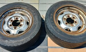 2本★パT8899②■215/60R15.5 110/108L LT DUNLOP SPLT38 日産 6J 6穴 PCD139.7★条件付送料無料★地山 トラック 夏タイヤ アトラス