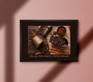 COFFEE コーヒー豆 フォトアート 写真 カフェ バー 喫茶店 ジャズ喫茶 店舗 インテリア 装飾 A4アートポスター