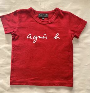 アニエスベーアンファンXS 105〜110cm agnes b. ENFANTキッズ ロゴTシャツ ワインレッド 赤色 3歳4歳5歳ブランドロゴT 半袖Tシャツ