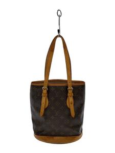 LOUIS VUITTON◆プチ・バケット_モノグラム・キャンバス_BRW/PVC/BRW/ヌメ革部分使用感有り