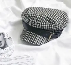 千鳥格子柄 ベレー帽 韓国 レディース メンズ 秋冬 量産型 大人可愛い