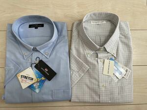 新品未使用　半袖ワイシャツ２点セット　半袖 COOLMAX 形態安定 JOHN PEARSE　LL XL