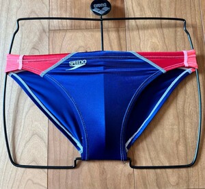 【美品】SPEEDO / アクアスペック / 高光沢 / ネイビー×レッド / Sサイズ / スピード/ ライフセーバー ライフガード 競パン 競泳水着