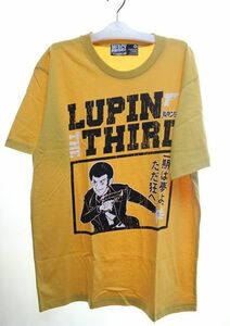 【XLサイズ】ビンテージ加工プリントTシャツ　黄色【d-92】