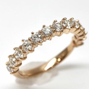 豪華!!◆K18 天然ダイヤモンドハーフエタニティリング◆M 約1.7g 約4.5号 diamond ring指輪 EA8/EA8