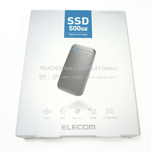 【未使用】【中古】ELECOM エレコム SSD500GB 外付けポータブルSSD ESD-EF0500GBK ブラック Windows/Mac