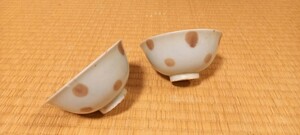 飯椀 ごはん茶碗 レトロ 昭和レトロ アンティーク 水玉 白磁 セット染付 民藝