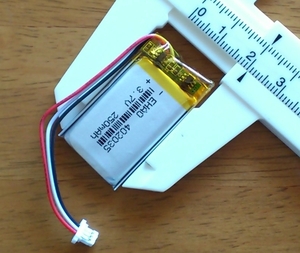 リポ　バッテリー　3pinコネクター付き　3.7V　250mAh　402035（4 x 20 x 36.5mm）
