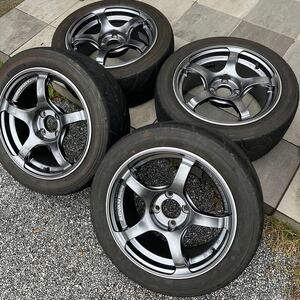 GTRフェイス！美品 軽量 ヨコハマ アドバン レーシング TC-4 tc4 7.0J/+30PCD 100 4H ADVAN Racing A050 195/50/15