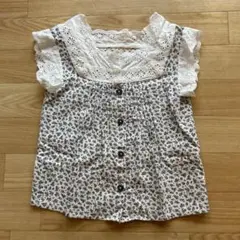 Little cotton clothes 花柄 レース ブラウス 4-5y