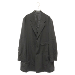 Yohji Yamamoto POUR HOMME ヨウジヤマモト プールオム 23AW ジワギャバオープンボタンビッグジャケット ブラック HZ-J67-100