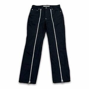 JOHN LAWRENCE SULLIVAN 20SS BLEACHED DENIM ZIPPED PANTS 2A008-0320-51 サイズ44 ブラック ジョンローレンスサリバン デニムパンツ