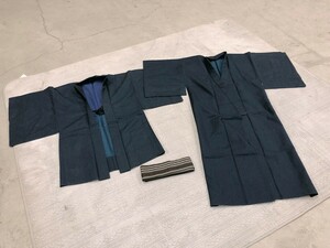 中古 カッコイイ 男の着物 男性用 着物 羽織 帯 セット 和装 衣装 男装 小道具 演劇 リメイク 布 生地 日本土産 0323え2 D1 80