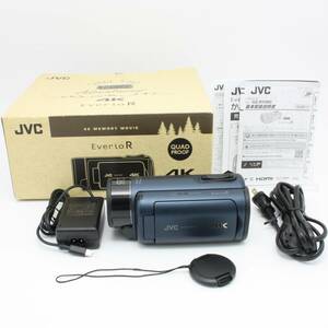 【A109】JVCKENWOOD JVC ビデオカメラ Everio R 4K撮影 防水 防塵 ディープオーシャンブルー GZ-RY980-A