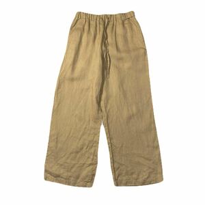 ◆リネン100%/無印良品/MUJI/イージーパンツ/ワイド/くるぶし丈/ボトムス /メンズ/sizeS/ブラウン系/ネコポス発送