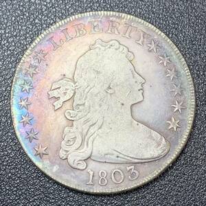 銀貨　古銭　アメリカ　1803年　自由の女神　リバティ　星の数・13　イーグル　1ドル　大型　コイン　硬貨