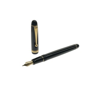 【極美品】PILOT CUSTOM 74 パイロット カスタム 万年筆 ブラック × ゴールド ペン先 14K 585 5 BB 刻印 筆記用具 コレクション J1220