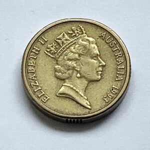【希少品セール】オーストラリア エリザベス女王肖像デザイン 1993年 2ドル硬貨 1枚