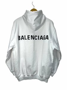 BALENCIAGA (バレンシアガ) パーカー オーバーサイズ ブルオーバー バックロゴ プリント 518215TAV37 M ホワイト メンズ/025