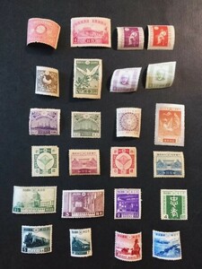 戦前記念切手　24種　明治銀婚、大正大礼、第1回国勢調査、昭和大礼　など　未使用　難あり品