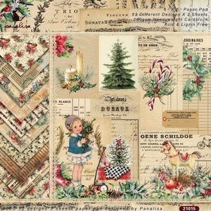 ♪海外素材紙　メモ　背景紙　デザインペーパー　クリスマス　No21015　おすそ分け・手帳・日記・ジャンクジャーナル・コラージュに