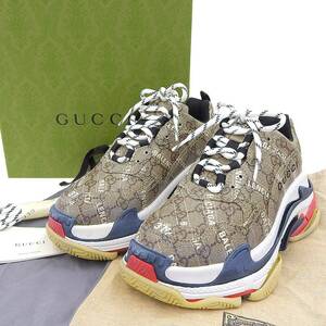 【本物保証】 箱・布袋付 未使用 グッチ GUCCI ×バレンシアガ BALENCIAGA ザ ハッカープロジェクト Triple S トリプルS 677192 ULZ10 9795