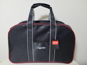 3.本間ゴルフ　シンプルトートバッグ　ボストンバッグ　黒/赤　 HONMA GOLF　新品 未使用品