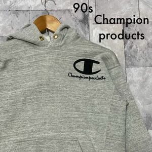 90s Champion products チャンピオンプロダクツ スウェットパーカー トレーナー プリントロゴ プルオーバー フーディヴィンテージ 玉FL3272