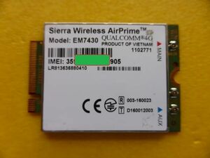 PC部品 M.2規格 4G-LTEモジュールと専用アンテナ Sierra Wireless EM7430 Y847