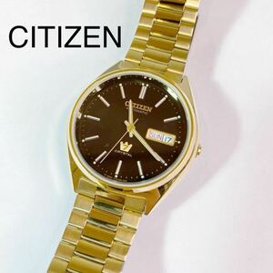 CITIZEN シチズン CRYSTAL 7クリスタルセブン 8200-R00961 ブラック文字盤 金塗装 メンズ腕時計 自動巻 稼働品 デッドストック品