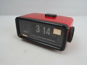 4T240321 動作品 SEIKO セイコー デジタルクロック DP692T 赤 パタパタ時計 アラーム レトロ 現状品