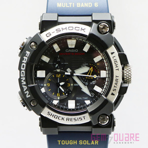 【値下げ交渉可】カシオ G-SHOCK フロッグマン 腕時計 ソーラー電波 中古 黒 ブルー モバイルリンク GWF-A1000-1A2JF